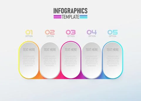 Infographic element 3d with circle option 1 to 5 vector Stock Illustration