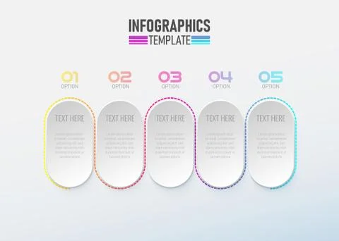 Infographic element 3d with circle option 1 to 5 vector Stock Illustration