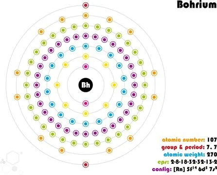 Infographic of the element of Bohrium Stock Illustration