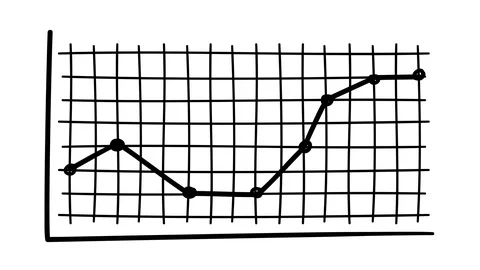 Infographic element - coordinate grid and growth lines. Stock Footage 111035892