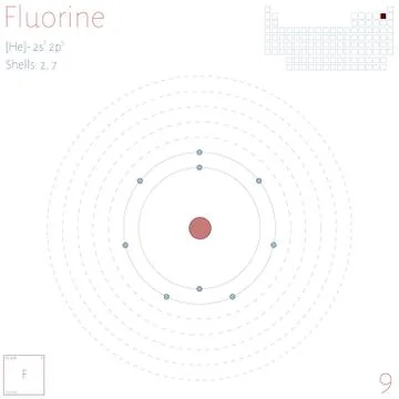 Infographic of the element of Fluorine Stock Illustration
