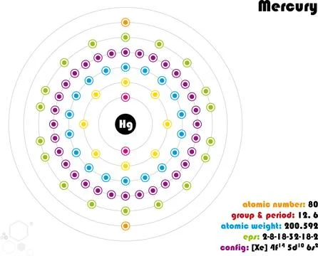 Infographic of the element of Mercury Stock Illustration