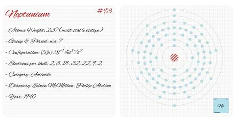 Infographic of the element of Neptunium Stock Illustration