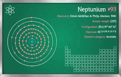 Infographic of the element of Neptunium Stock Illustration