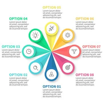 Infographic element with petals Stock Illustration