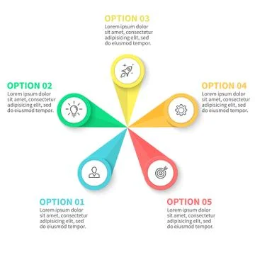 Infographic element with petals Stock Illustration