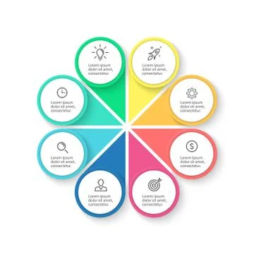 Infographic element with petals Stock Illustration