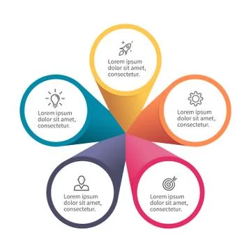 Infographic element with petals Stock Illustration