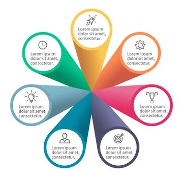 Infographic element with petals Stock Illustration