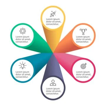 Infographic element with petals Stock Illustration