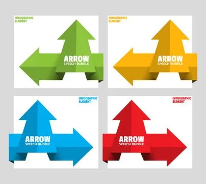 Infographic element. Set of angular origami arrow speech bubble for design Stock-Illustration