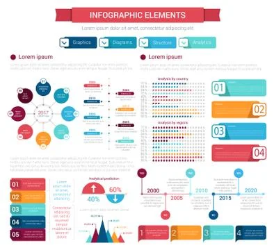 Infographic element set for presentation design Illustrazione stock