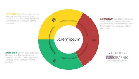 Infographic element template with 3 dot circle Stock Illustration