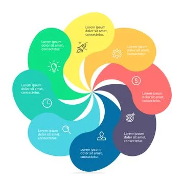 Infographic element with twisted petals Stock Illustration