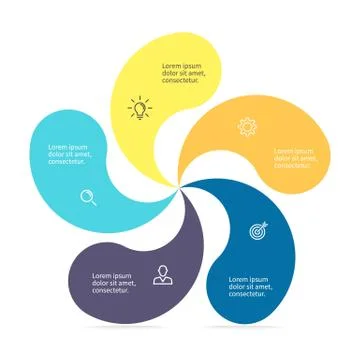 Infographic element with twisted petals Stock Illustration