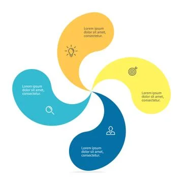 Infographic element with twisted petals Stock Illustration