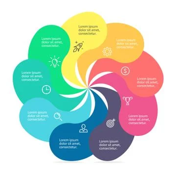 Infographic element with twisted petals Stock Illustration