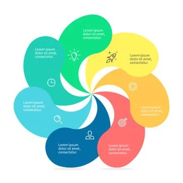 Infographic element with twisted petals Stock Illustration