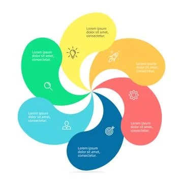 Infographic element with twisted petals Stock Illustration