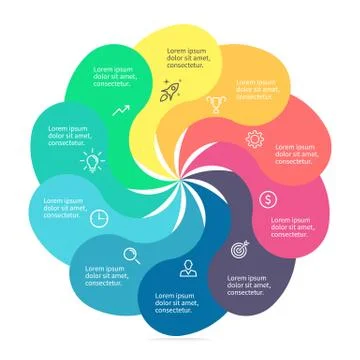 Infographic element with twisted petals Stock Illustration