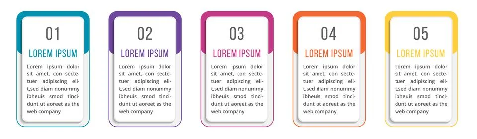 Infographic elements 5 objects or steps Stock Illustration