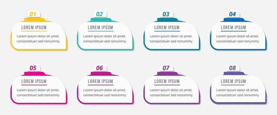 Infographic elements 8 objects 库存插图