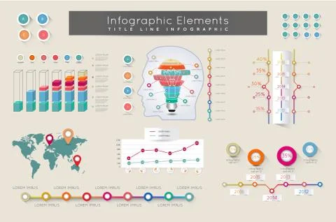 Infographic Elements and Communication Concept Stock Illustration