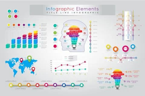 Infographic Elements and Communication Concept Stock Illustration