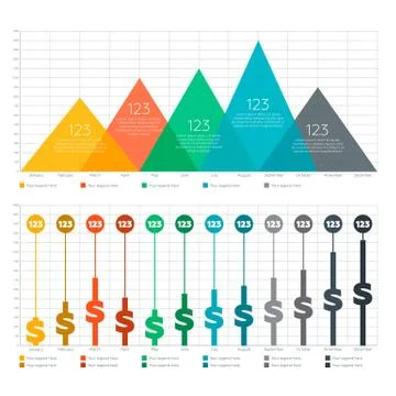 Infographic elements - bar and triangle chart Illustrazione stock