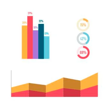 Infographic elements. Bisness graph and diagram. Percent table. Marketing plan Stock Illustration