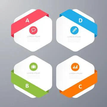 Infographic Elements with business icon on full color background  process or  Stock Illustration