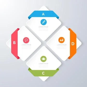 Infographic Elements with business icon on full color background  process or  Stock Illustration