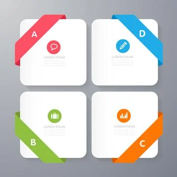 Infographic Elements with business icon on full color background  process or  Stock Illustration