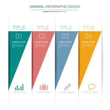 Infographic Elements with business icon on full color background circle proce 스톡 일러스트