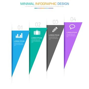 Infographic Elements with business icon on full color background circle proce Illustrazione stock