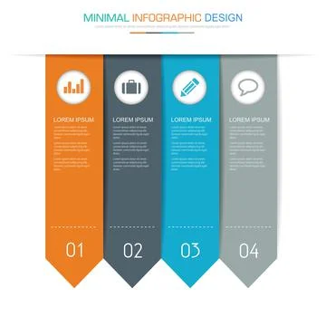 Infographic Elements with business icon on full color background circle proce Stock Illustration