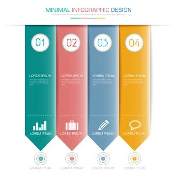 Infographic Elements with business icon on full color background circle proce Stock Illustration