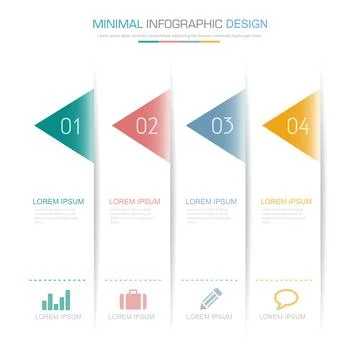 Infographic Elements with business icon on full color background circle proce Stock Illustration