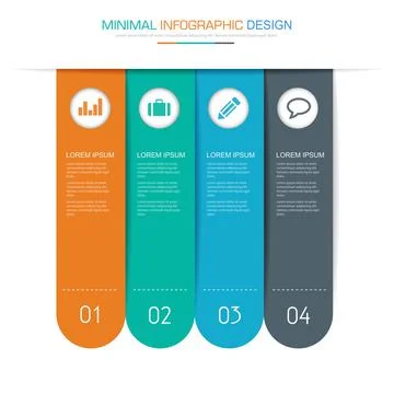 Infographic Elements with business icon on full color background circle proce Stock Illustration