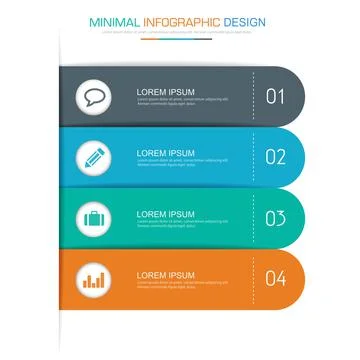 Infographic Elements with business icon on full color background circle proce Stock Illustration