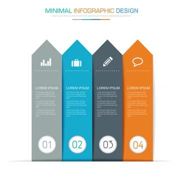 Infographic Elements with business icon on full color background circle proce Illustrazione stock