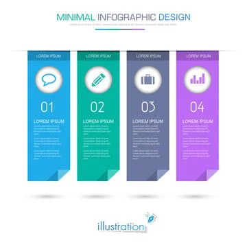 Infographic Elements with business icon on full color background circle proce Stock Illustration
