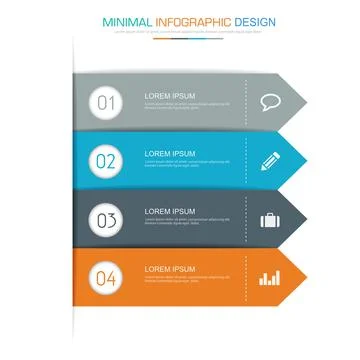 Infographic Elements with business icon on full color background circle proce Illustrazione stock
