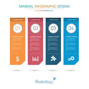 Infographic Elements with business icon on full color background circle proce Stock Illustration