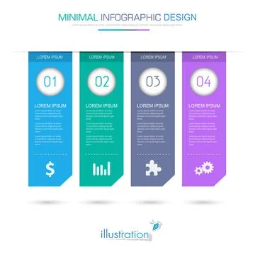 Infographic Elements with business icon on full color background circle proce Stock Illustration