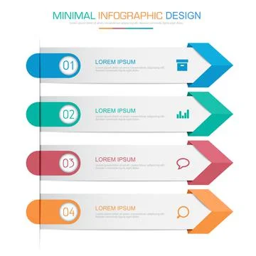 Infographic Elements with business icon on full color background circle proce Stock Illustration