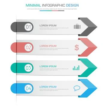 Infographic Elements with business icon on full color background circle proce Stock Illustration