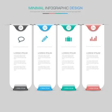 Infographic Elements with business icon on full color background circle proce Illustrazione stock