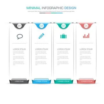 Infographic Elements with business icon on full color background circle proce Stock Illustration