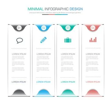 Infographic Elements with business icon on full color background circle proce Stock Illustration